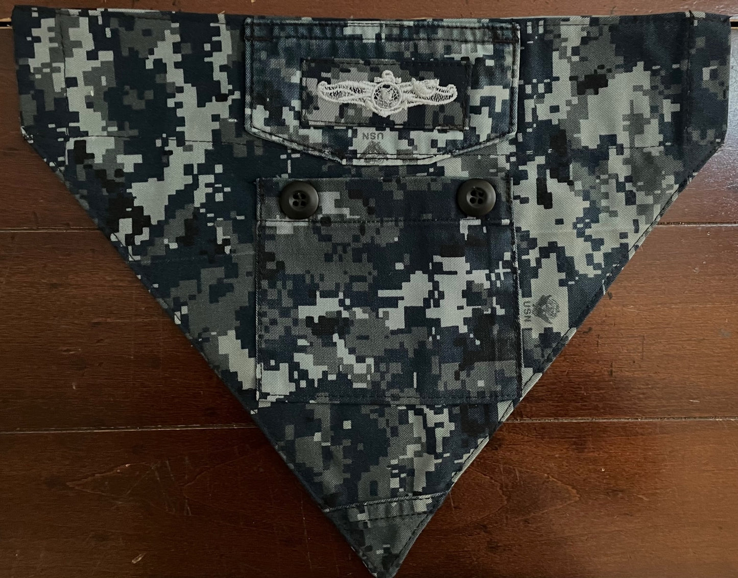 SM NAVY BLUE DIGITAL DOG BANDANA