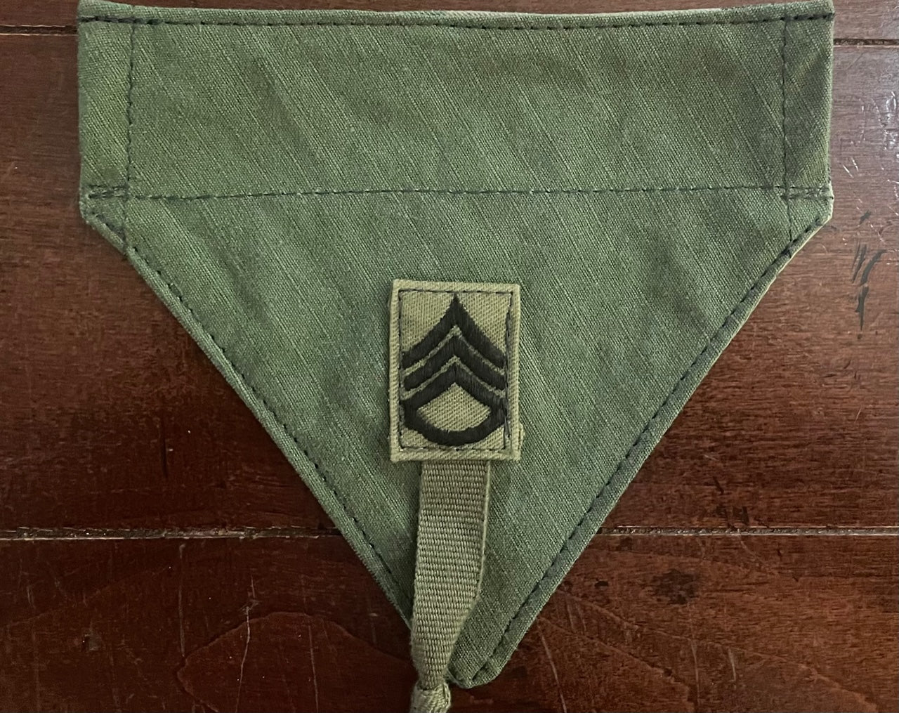TINY DOG BANDANA OLIVE DRAB W/PATCH