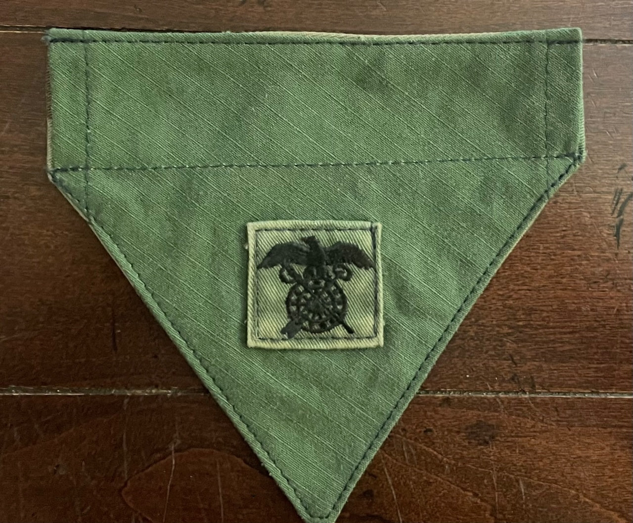 TINY DOG BANDANA OLIVE DRAB W/PATCH