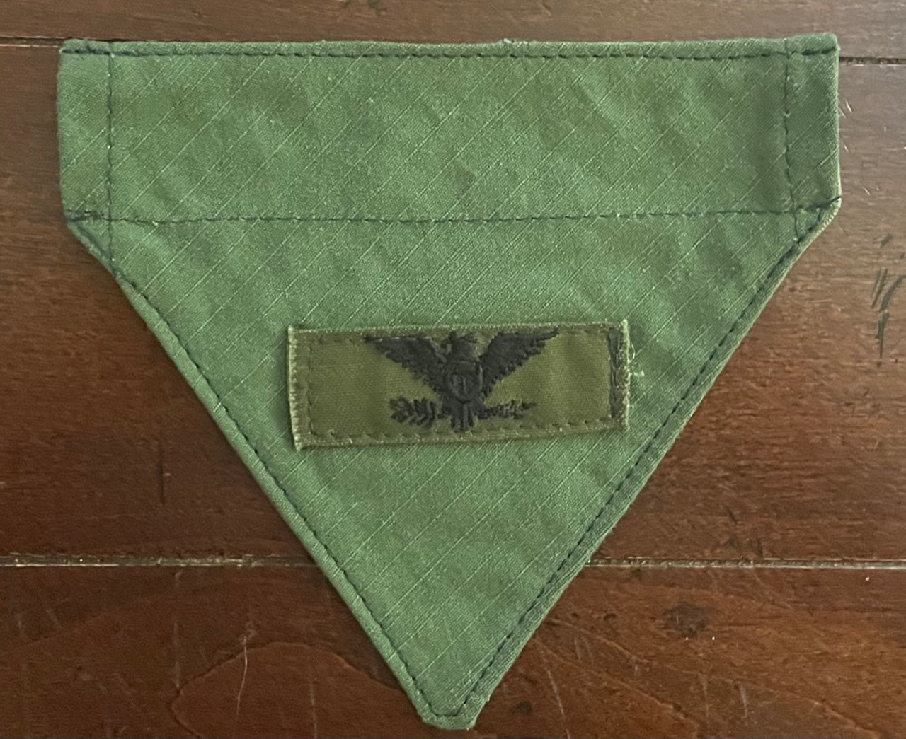 TINY DOG BANDANA OLIVE DRAB W/PATCH