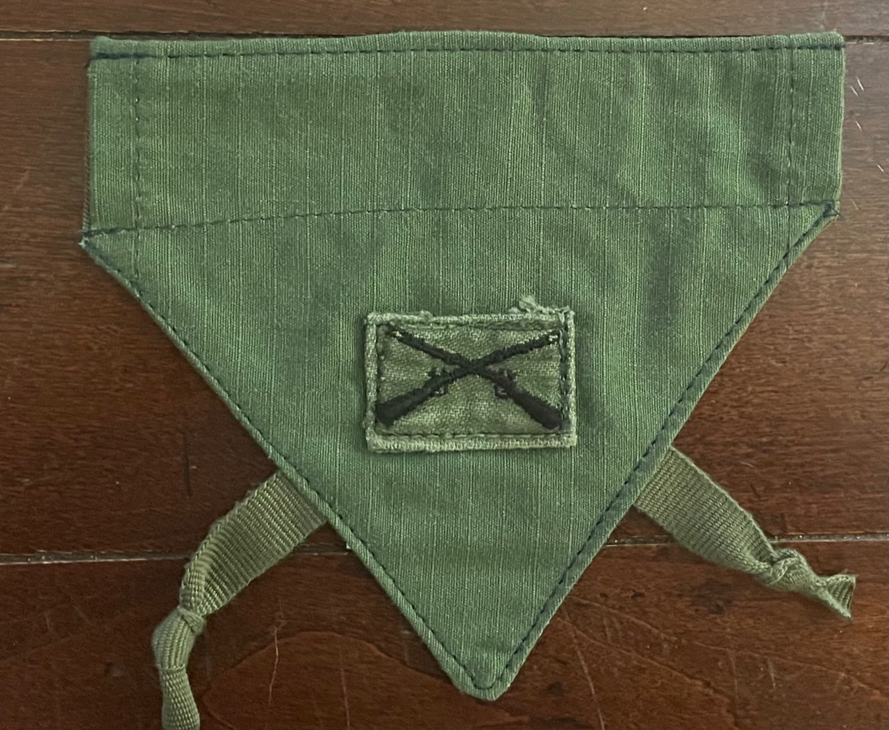TINY DOG BANDANA OLIVE DRAB W/PATCH