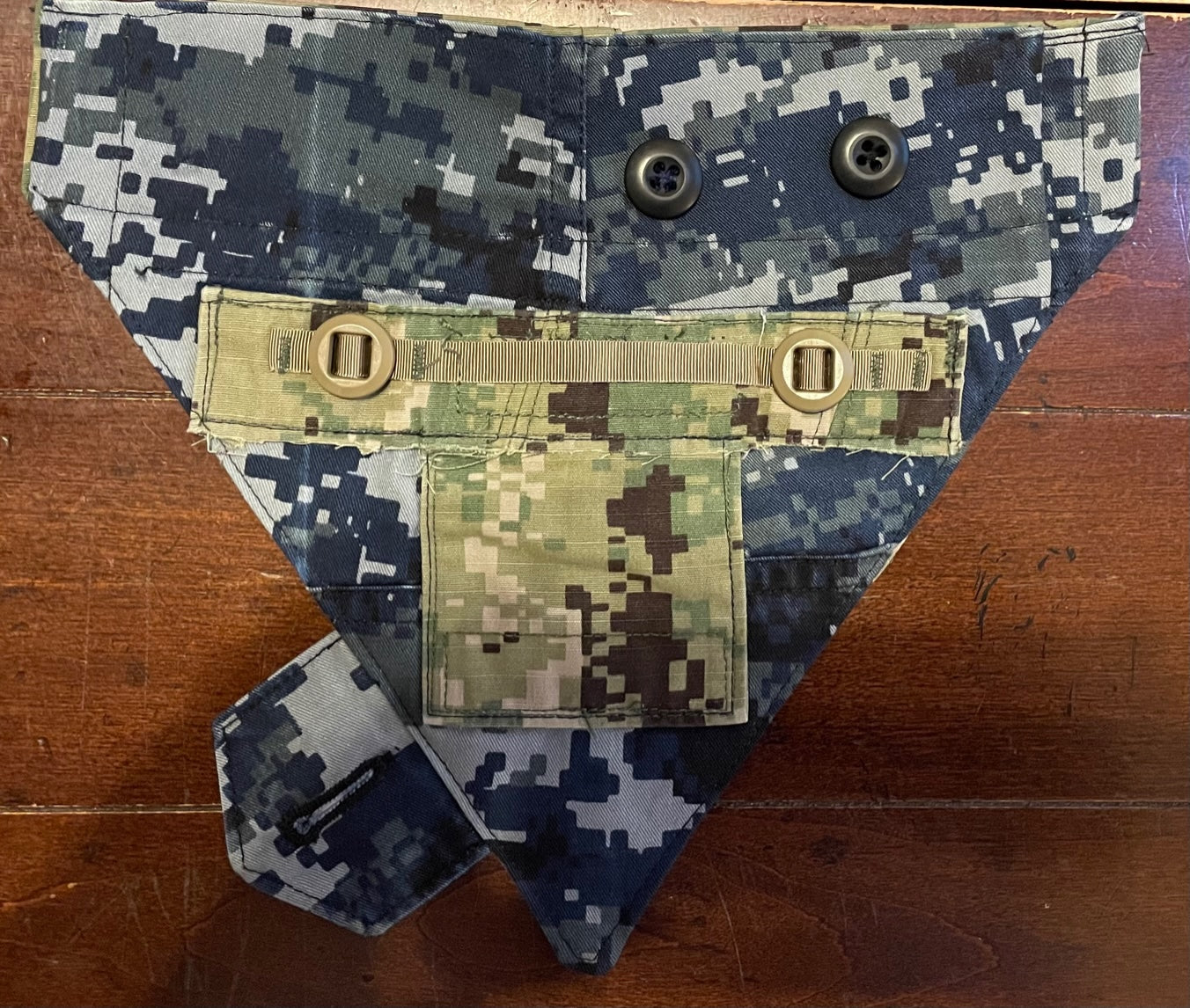 XXS NAVY BL/GR DIG MIX DOG BANDANA