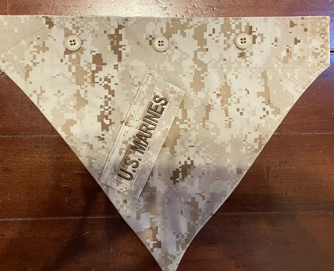 MED MARINE TAN DIGITAL DOG BANDANA