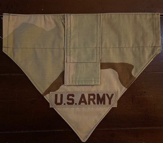 XXS COFFEE STAIN ARMY DOG BANDANA