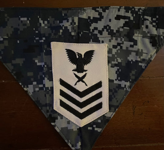 XXS NAVY BLUE DIGITAL DOG BANDANA
