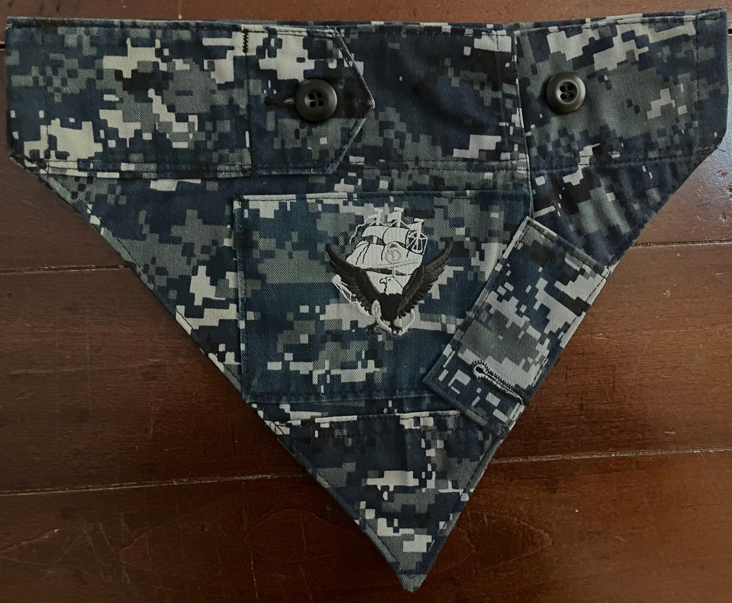 XS NAVY BLUE DIGITAL DOG BANDANA