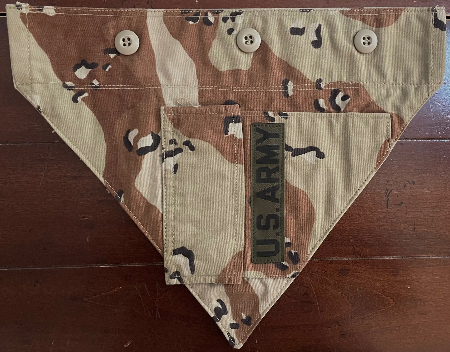 SM CHOC CHIP/COFFEE STAIN ARMY DOG BANDANA