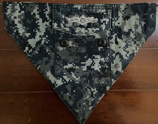 SM NAVY BLUE DIGITAL DOG BANDANA