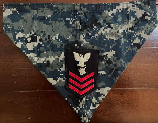 SM NAVY BLUE DIGITAL DOG BANDANA