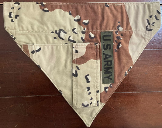 SM CHOC CHIP ARMY DOG BANDANA