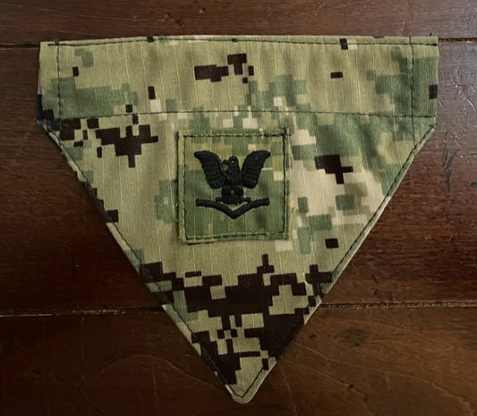 TINY DOG BANDANA NAVY GREEN DIGITAL