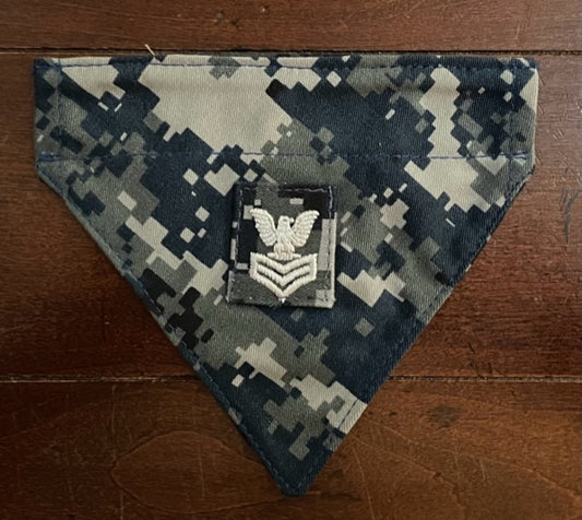 TINY DOG BANDANA NAVY BLUE DIGITAL