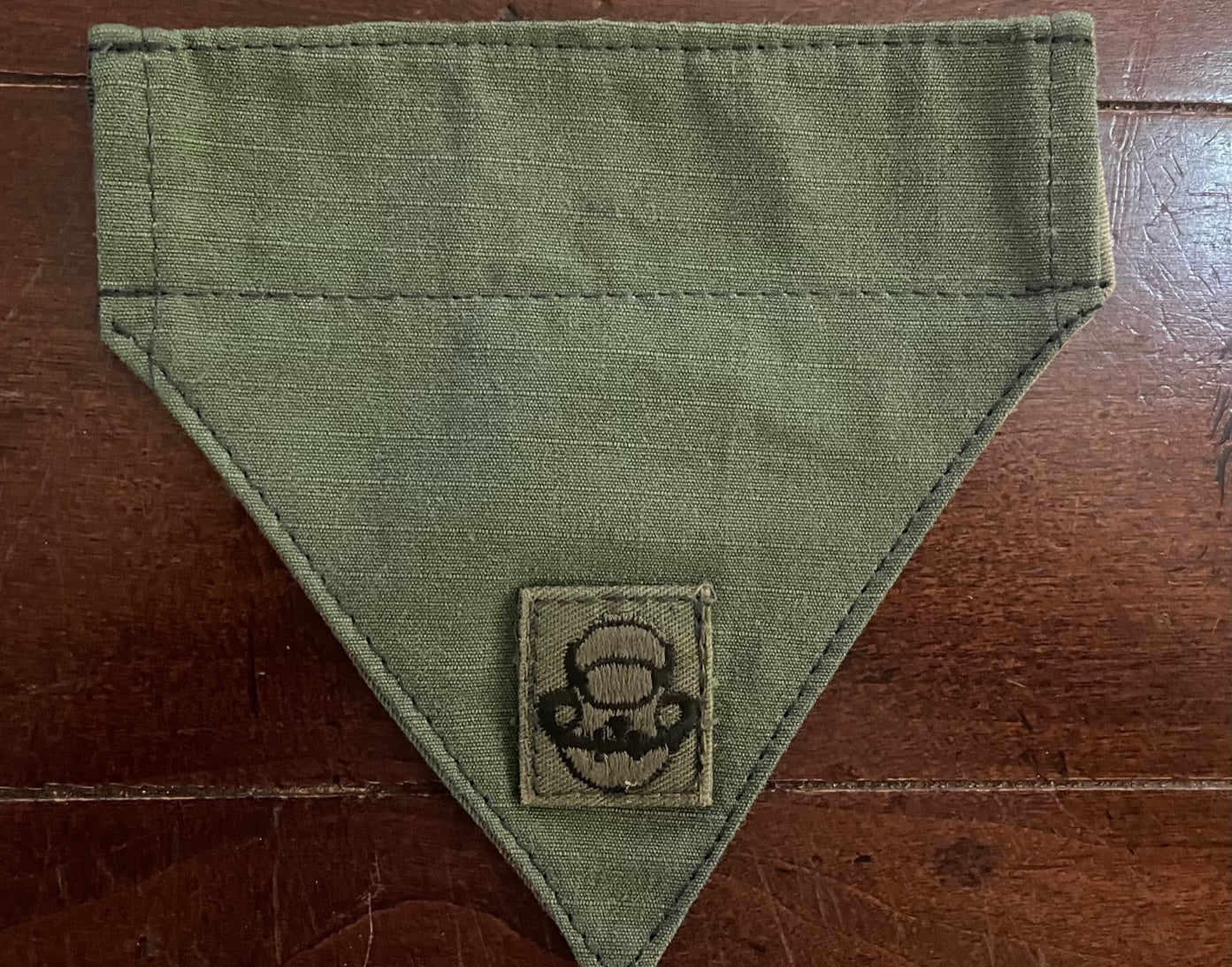 TINY DOG BANDANA OLIVE DRAB W/PATCH