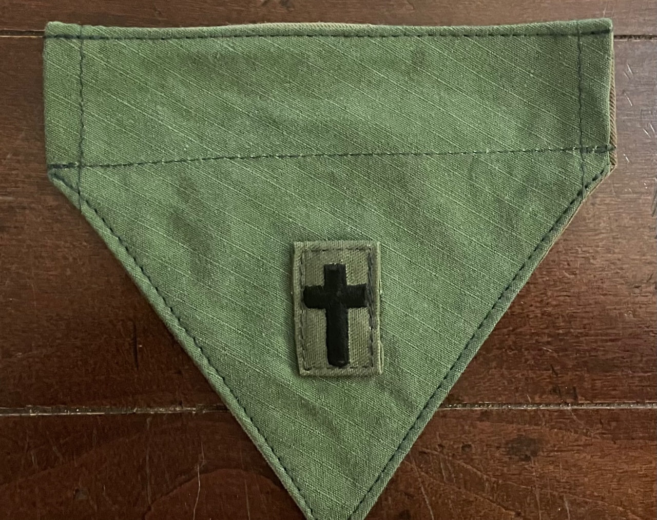 TINY DOG BANDANA OLIVE DRAB W/PATCH