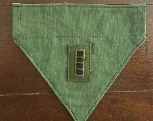TINY DOG BANDANA OLIVE DRAB W/PATCH