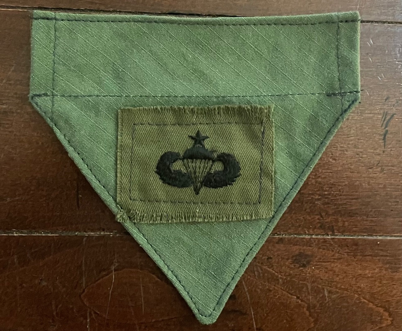 TINY DOG BANDANA OLIVE DRAB W/PATCH