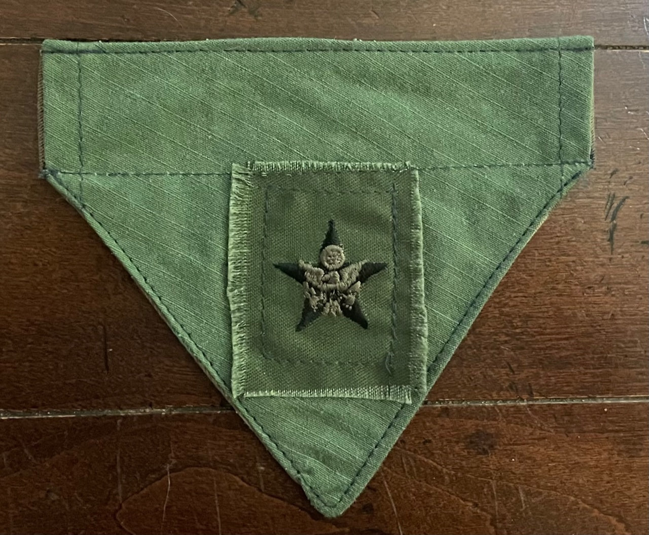 TINY DOG BANDANA OLIVE DRAB W/PATCH