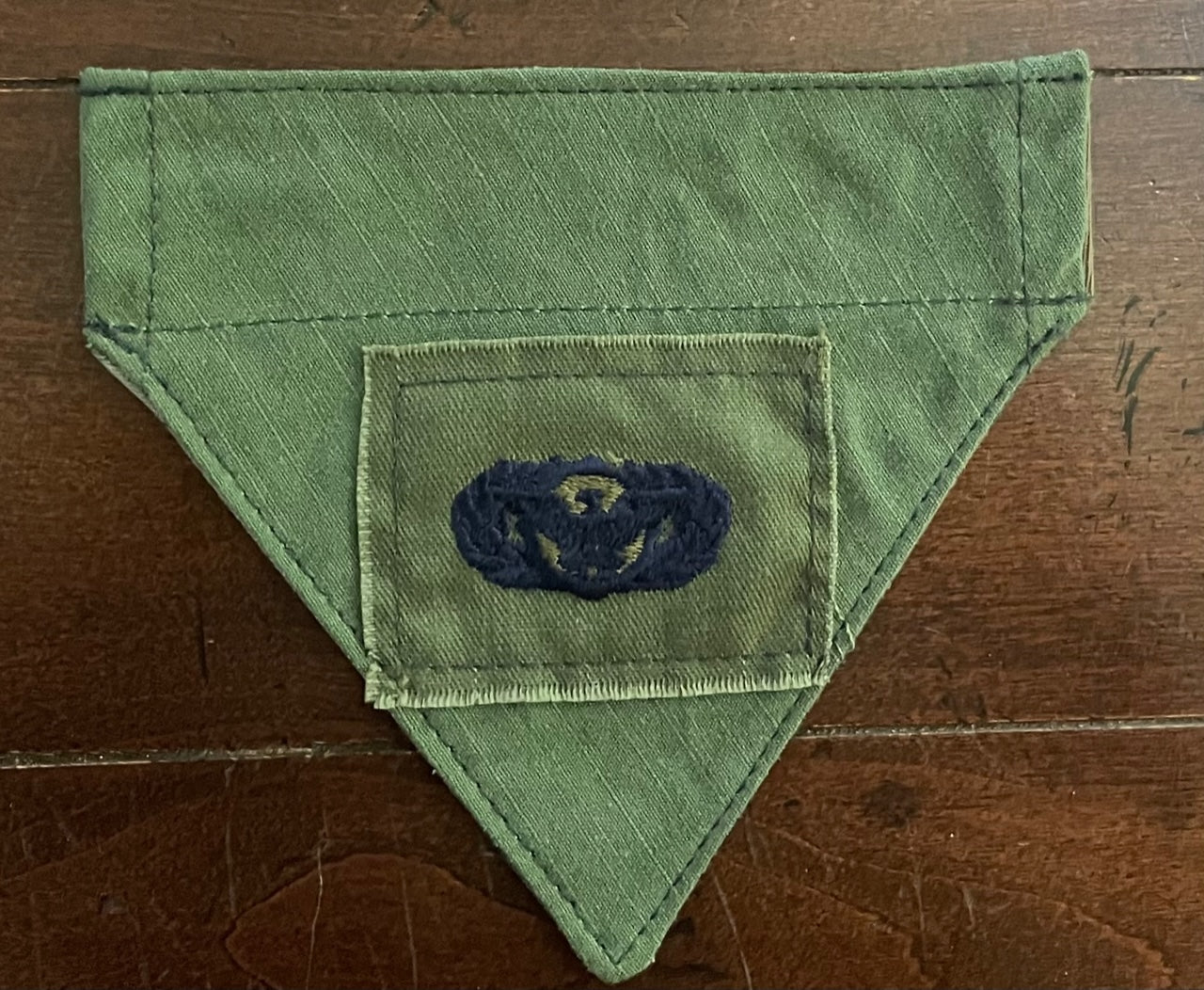 TINY DOG BANDANA OLIVE DRAB W/PATCH