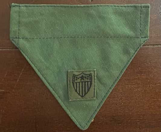 TINY DOG BANDANA OLIVE DRAB W/PATCH