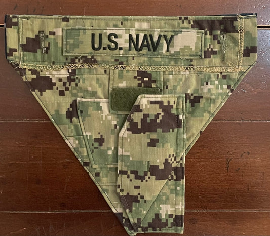 XXS NAVY GREEN DIGITAL/BL DIG BACK DOG BANDANA