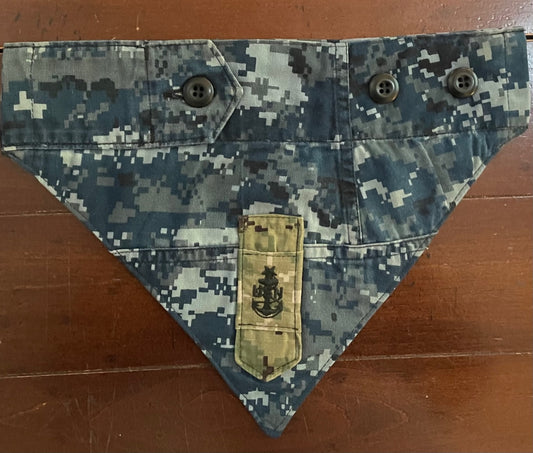 XS NAVY BLUE DIGITAL DOG BANDANA