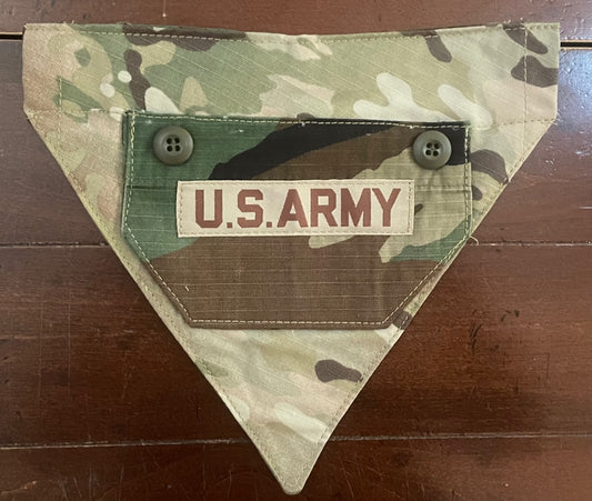 XXS OCP/WOODLAND BACK ARMY DOG BANDANA