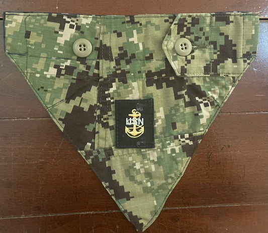 XXS NAVY GREEN DIGITAL DOG BANDANA