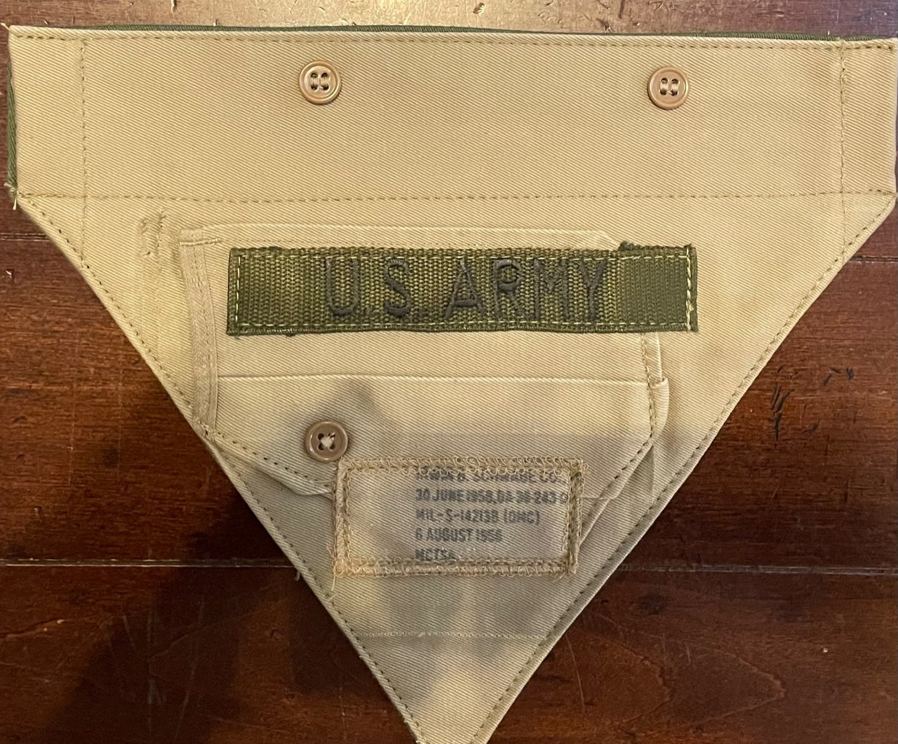 XXS TAN ARMY DOG BANDANA