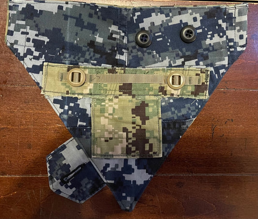 XXS NAVY BL/GR DIG MIX DOG BANDANA