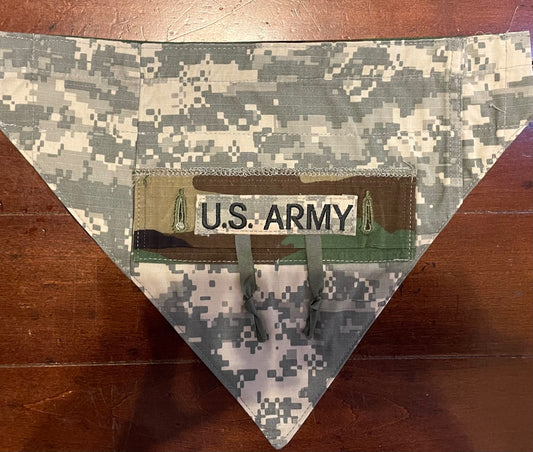 SM ARMY DIG W/WOODLAND BACK DOG BANDANA