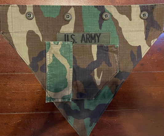 MED WOODLAND ARMY DOG BANDANA