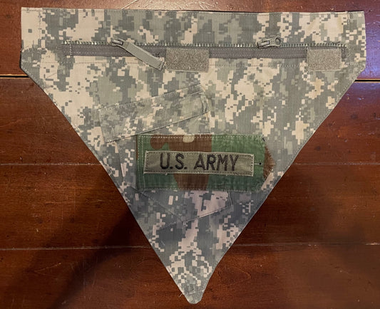 MED ARMY DIG W/WOODLAND BACK DOG BANDANA