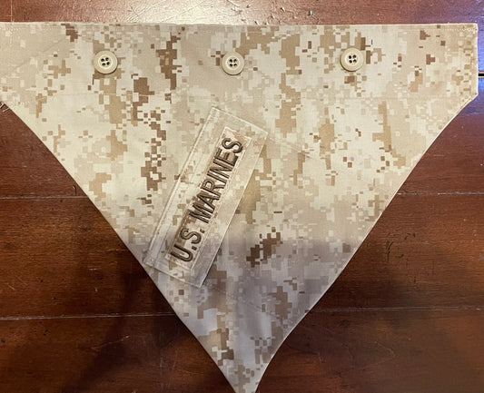 MED MARINE TAN DIGITAL DOG BANDANA